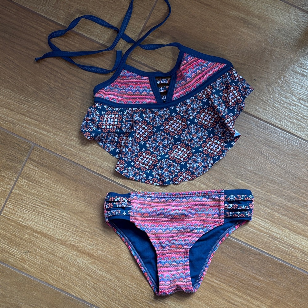 Limited Too Navy and Pink Kids Bikini